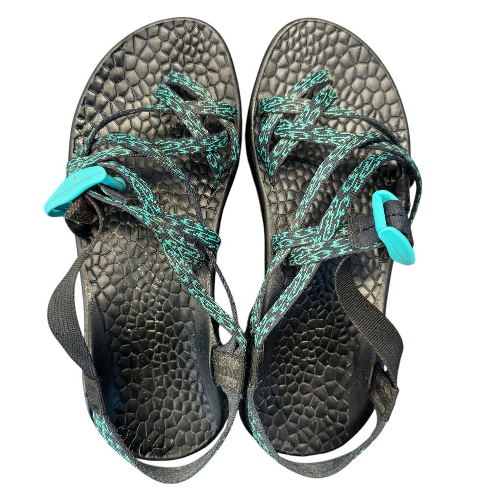 Chaco Women’s Updraft X2 Sandals Size 8 Teal/Black Ecotread Adjustable Hiking